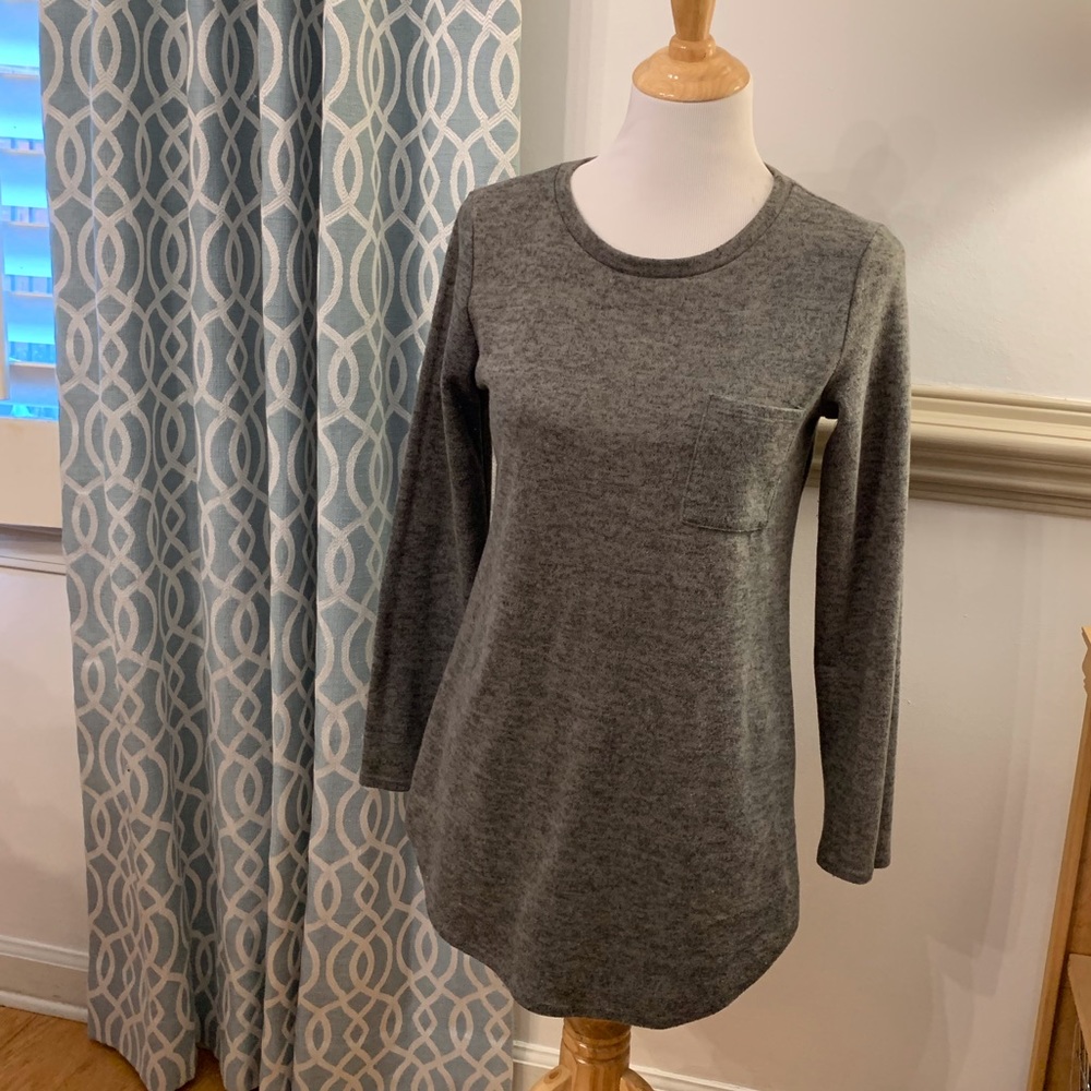 Plain Gray Tunic Top